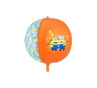 Ballon gonflable avec Minions, 75 cm, ballon rond Minion, à l'hélium ou à l'air, décoration d'anniversaire d'enfant, réutilisable, avec tube