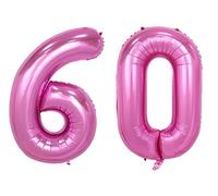 Ballon gonflable en forme de chiffre 60 Rose 40 cm