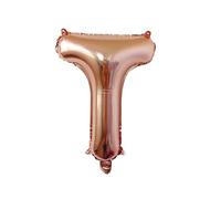 Ballon gonflable en forme de lettre T - 100 cm - Doré rose - À gonfler à l'hélium