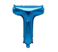 Ballon gonflable en forme de lettre T de 40 cm - Bleu - À gonfler à l'hélium