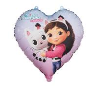 Ballon gonflable Gabby's Dollhouse The Movie 35 cm en forme de cœur - Ballon à l'hélium ou à air - Décoration de fête d'anniversaire pour fille - Rose