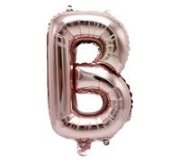 Ballon gonflable Lettre B or rose 40 cm - Ballon décoratif pour fête de mariage, anniversaire, Nouvel An, cadeau, bébé, publicité, vitrine, boîte photo, nom, mot
