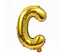 Ballon gonflable Lettre C doré 40 cm - Ballon lettres décoratives pour fête de mariage, anniversaire, Nouvel An, cadeau, bébé, publicité, vitrine, boîte photo, nom, mot, célébration