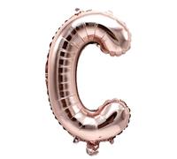 Ballon gonflable Lettre C or rose 40 cm - Ballon décoratif pour fête de mariage, anniversaire, Nouvel An, cadeau, bébé, publicité, vitrine, boîte photo, nom, mot