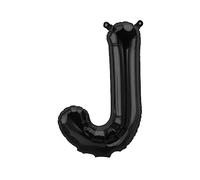 Ballon gonflable Lettre J Noir 40 cm - Ballon Lettre de l'alphabet Décoration Fête Ballon pour remplissage d'air, mariage, anniversaire, Nouvel An, cadeau, bébé, publicité, vitrine, boîte photo, nom