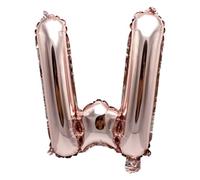 Ballon gonflable Lettre W or rose 40 cm - Ballon décoratif pour fête de mariage, anniversaire, Nouvel An, cadeau, bébé, publicité, vitrine, boîte photo, nom, mot