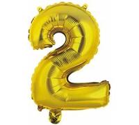 Ballon Gonflable Métallisé "Chiffre 2" 40cm Or Or G