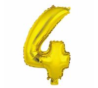 Ballon gonflable métallisé chiffre 4 or