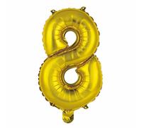 Ballon Gonflable Métallisé "Chiffre 8" 40cm Or