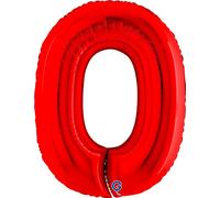 Ballon gonflable numéro 0 rouge 102 cm extra large