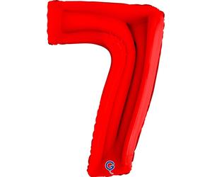 Ballon gonflable numéro 7 rouge 102 cm extra large
