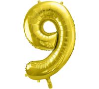 Ballon gonflable numéro 9 doré - 106 cm