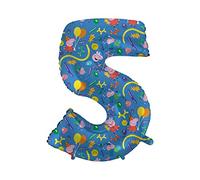 Ballon gonflable Peppa Pig - Numéro 5 - Décoration pour anniversaire d'enfant et fête - 90 cm - Pour air et hélium - Wutz George - Décoration de ballons en aluminium