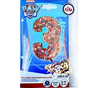 Ballon gonflable XXL Paw Patrol - Chiffre 3 - Décoration pour anniversaire d'enfant et fête - 90 cm - Pour l'air et l'hélium - Chien Skye Enfant - Ballons gonflables