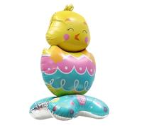 Ballon lapin de Pâques en feuille d'aluminium 150 x 54 cm autoportant, ballon lapin géant avec design réutilisable, décoration pour fêtes, célébrations de Noël