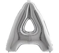Ballon lettre Argent 102 cm Compatible hélium Pour anniversaire Gris