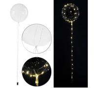 Ballon lumineux à LED - Décoration de fête - Transparent - Ø 20 cm - Guirlande 40 LED - Blanc chaud