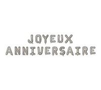 Ballon métallique aluminium joyeux anniversaire argent (x1) REF/19010 argent métallique G