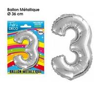 Ballon Metallique Chiffre Au Choix - Argent Gris G