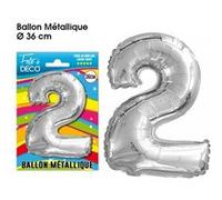 Ballon Metallique Chiffre Au Choix - Argent Gris G