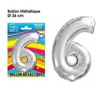 Ballon Metallique Chiffre Au Choix - Argent Gris G