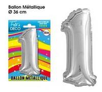 Ballon Metallique Chiffre Au Choix - Argent Gris G