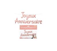 Ballon métallique Joyeux Anniversaire rose gold en aluminium (x1) REF/BALM00JARG