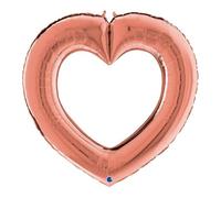 Ballon Métallique Linky Coeur Or Rose 104cm