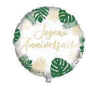 Ballon métallique - SUD TRADING - Tropical Party - 35 cm - Vert multicolore - Anniversaire