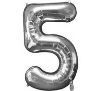 Ballon Mylar Argent Chiffre 5 argent G