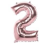 Ballon Mylar - BOLAND - Chiffre 2 - Rose cuivré - 86 cm - Gonflable hélium