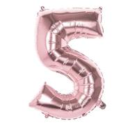 Ballon Mylar - BOLAND - Chiffre 5 - Rose cuivré - 86 cm - Hélium