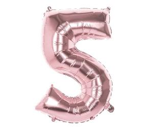 Ballon Mylar - BOLAND - Chiffre 5 - Rose cuivré - 86 cm - Hélium