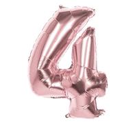 Ballon Mylar - Rue de la Fête - Chiffre 4 - Rose Cuivré - Hélium - 86 cm