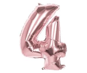 Ballon Mylar - Rue de la Fête - Chiffre 4 - Rose Cuivré - Hélium - 86 cm