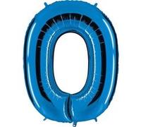 ballon Nombre en bleu - XXL Nombre géant 100cm - pour anniversaire anniversaire & Co - NEUF - fête cadeau décoration Ballon feuille ballon à gonfler Joyeux Anniversaire - Nombre 0, 100cm Bleu G