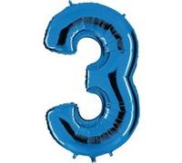 ballon Nombre en bleu - XXL Nombre géant 100cm - pour anniversaire anniversaire & Co - NEUF - fête cadeau décoration Ballon feuille ballon à gonfler Joyeux Anniversaire - Nombre 3, 100cm Bleu G