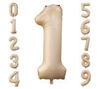 Ballon Numéro Abricot Rétro 40 Pouces, Grand Ballon Numéro 1 Anniversaire Caramel Hélium Chiffres Ballons pour Filles Garçons Anniversaire Baby Shower Party Décoration