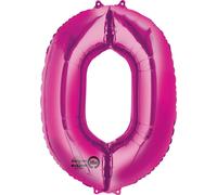 Ballon numéroté Ballon numéroté pour anniversaires rose 86 cm