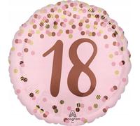 Ballon rose en feuille de confettis, décoration de fête pour le 18e anniversaire, 46 cm