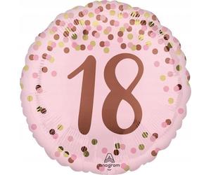 Ballon rose en feuille de confettis, décoration de fête pour le 18e anniversaire, 46 cm