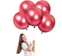 Ballon Rouge,5 Pièces 18 Pouces Ballons de Baudruche,Ballon Anniversaire,Ballons Rouge en Latex Métallique Helium Gonflable de Fete,Mariage,Baby Shower,Anniversaire Decoration pour Femmes Garçons