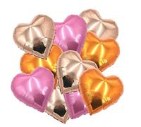 ballonfritz® Lot de 10 ballons en forme de cœur en or rose/orange/rose - XXL - 45,7 cm - Pour décoration de mariage, cadeau ou surprise d'amour pour la Saint-Valentin