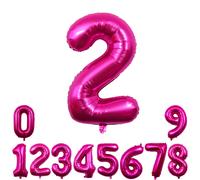Ballons à chiffres en aluminium Rose vif de 32 pouces, décor de fête d'anniversaire pour filles, grand nombre, pour anniversaire, mariage, réception-cadeau pour bébé Number 8