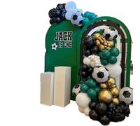 Ballons à thème de Football, 128 pièces, Kit en arc guirlande vert blanc noir, ballon, décoration fête Sport d'anniversaire for garçons Pour Championnat Monde Fête