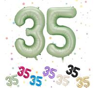 Ballons Anniversaire 35 Vert Sauge, Foil Ballon Numéro Chiffre 35, 101cm Vert Hélium Ballon 35. Anniversaire, Décoration Ballons 35 Ans pour Homme femme Anniversaires Fête Deco, Gonflable Hélium