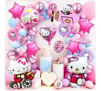 Ballons Anniversaire Hello Kitty,Ensemble de Ballons Hello Kitty Décoration de fête d'anniversaire Decoration Anniversaire