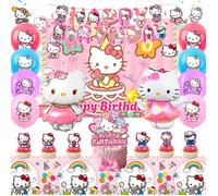 Ballons Anniversaire Hello Kitty,Ensemble de Ballons Hello Kitty Décoration de fête d'anniversaire Decoration Anniversaire