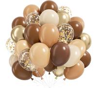 Ballons Anniversaire Marron Or, 60 Pièces Ballon Marron Et Beige Ballon Beige Ballons Nude Dorés Avec Ballon Helium Confettis Dorés Pour Bapteme Mariage Champetre Anniversaire Baby Shower Decoration