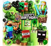 Ballons Anniversaire Minecraft Décorations de ballons Minecraft pour anniversaire